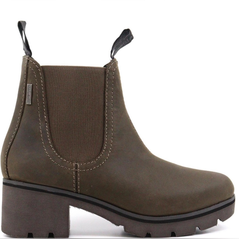 Bussola Olive Leather Ankle Boots
